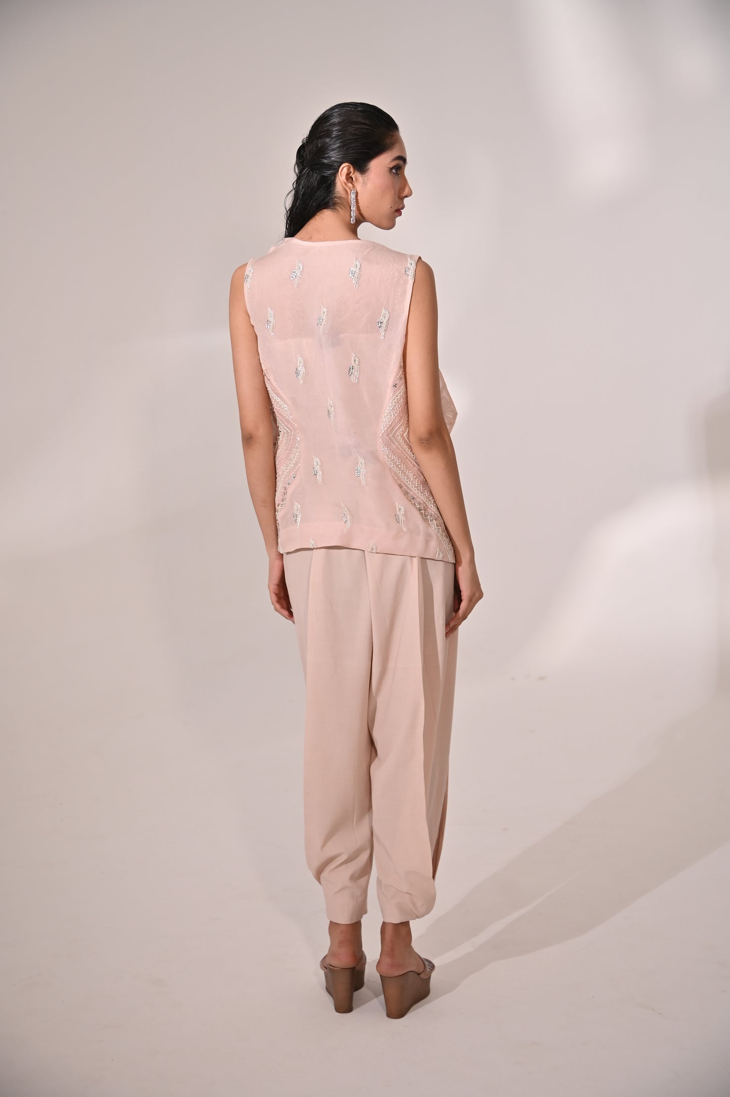 Embroidered Jacket with Corset and Pants