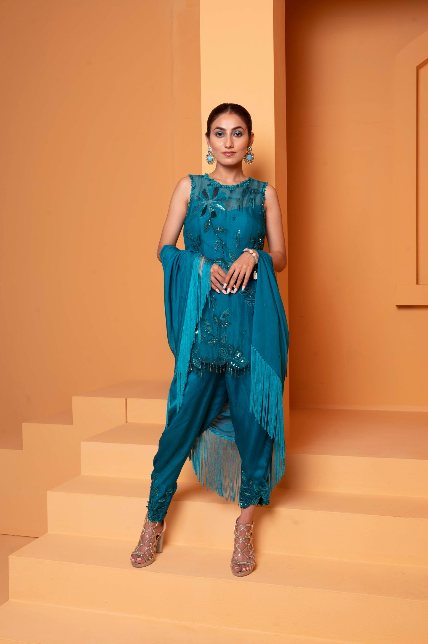 Kurti with Dhoti and dupatta
