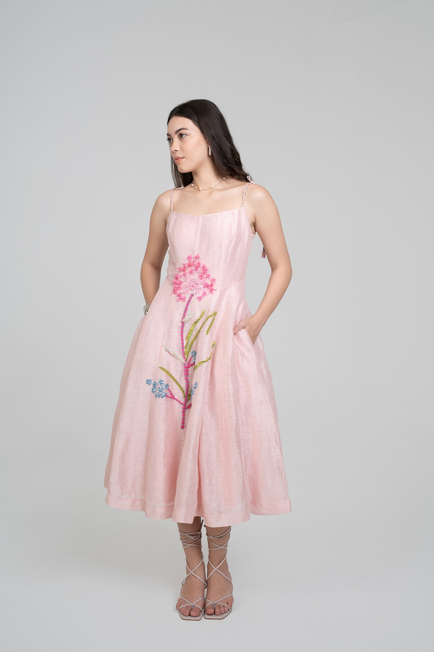 DOODLE PETALS MIDDI DRESS