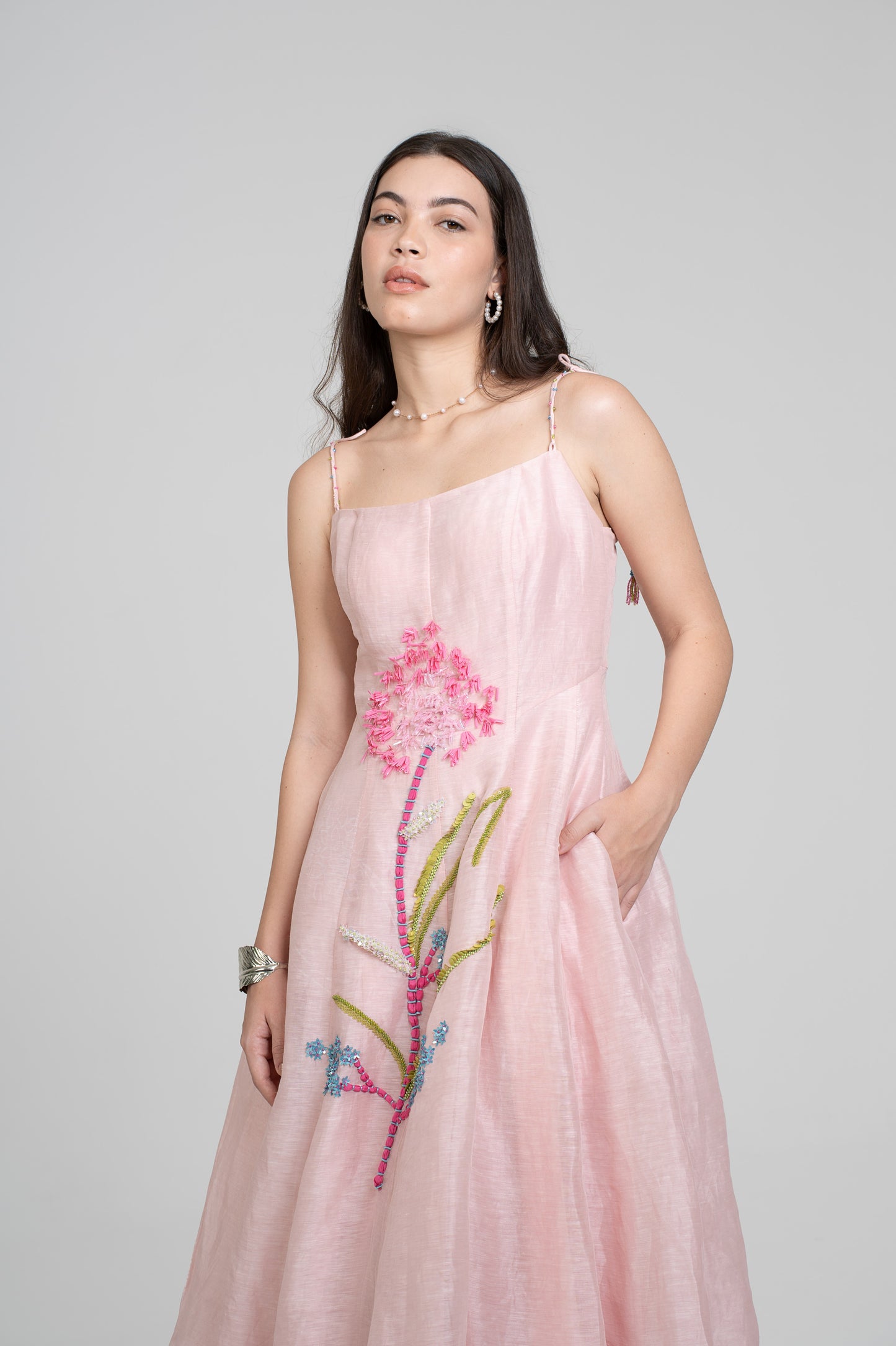 DOODLE PETALS MIDDI DRESS
