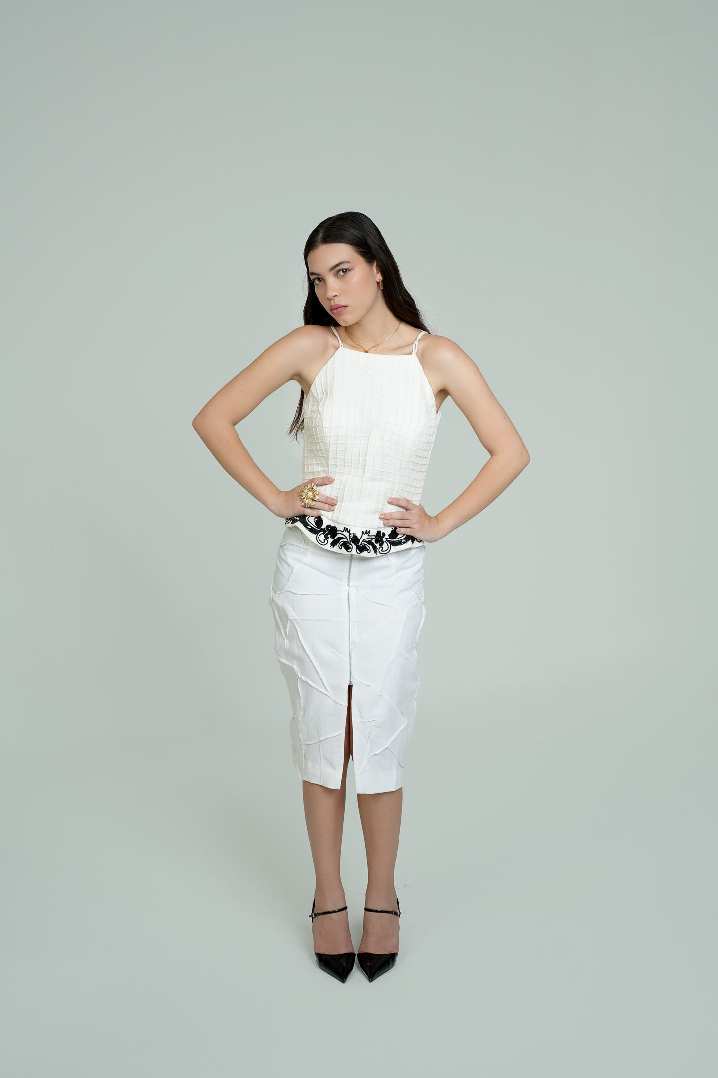 IVORY ETCH SKIRT