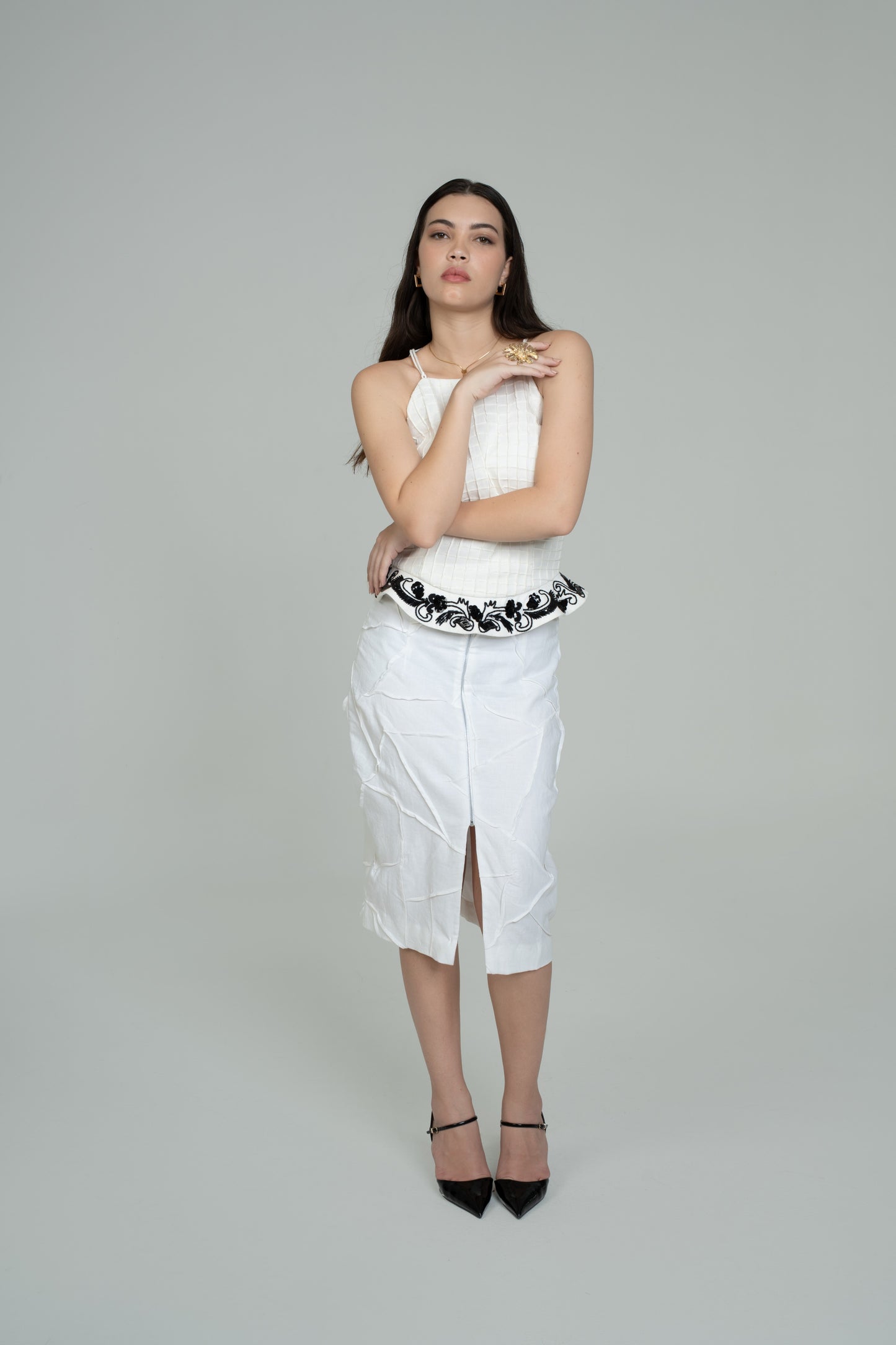 IVORY ETCH SKIRT