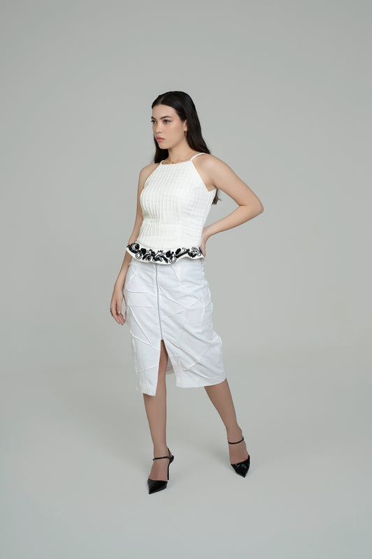IVORY ETCH SKIRT