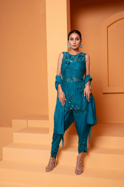 Kurti with Dhoti and dupatta