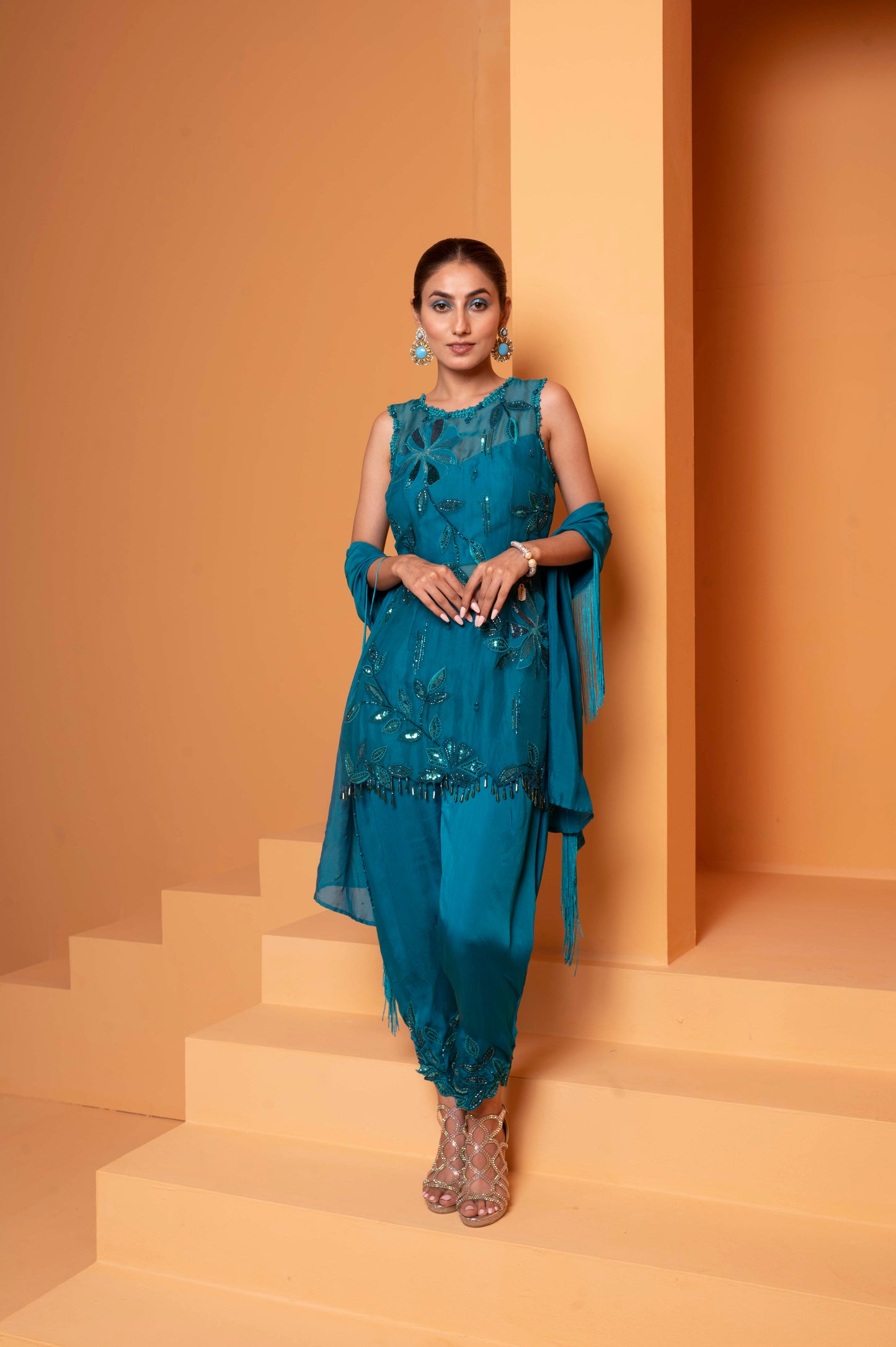 Kurti with Dhoti and dupatta