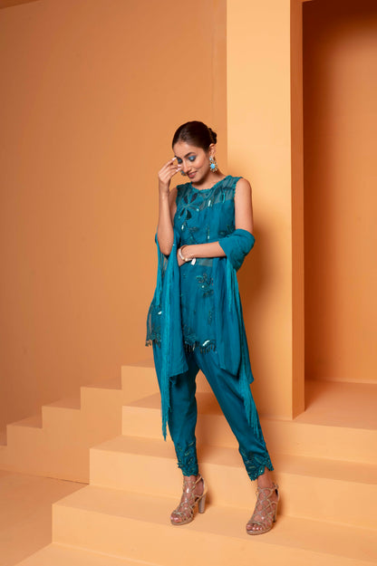 Kurti with Dhoti and dupatta