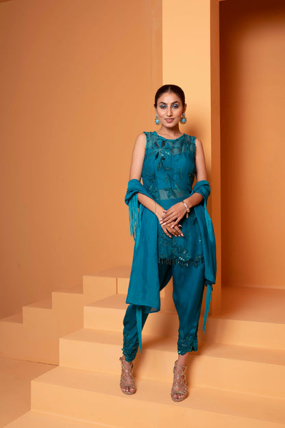 Kurti with Dhoti and dupatta