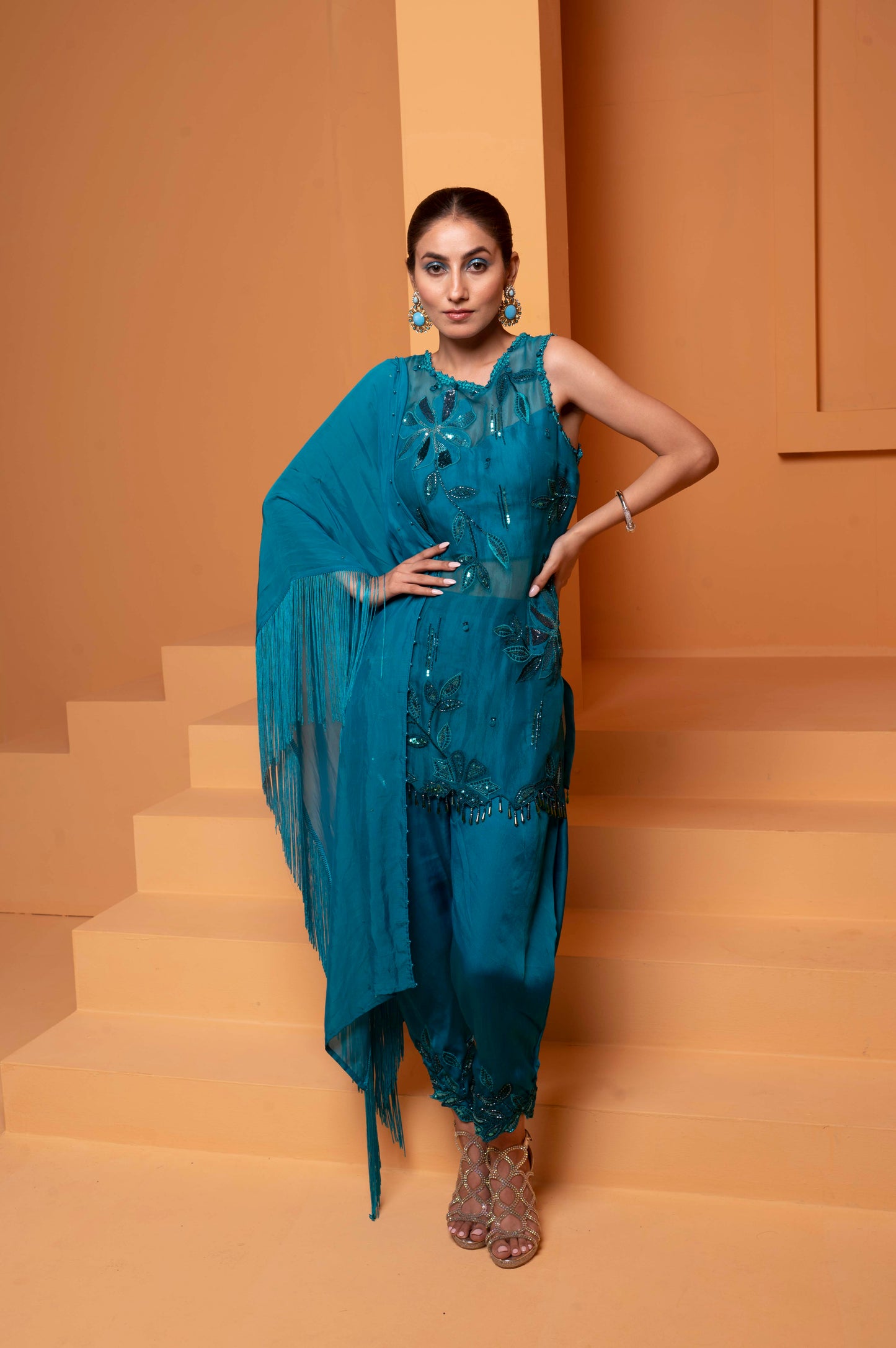 Kurti with Dhoti and dupatta