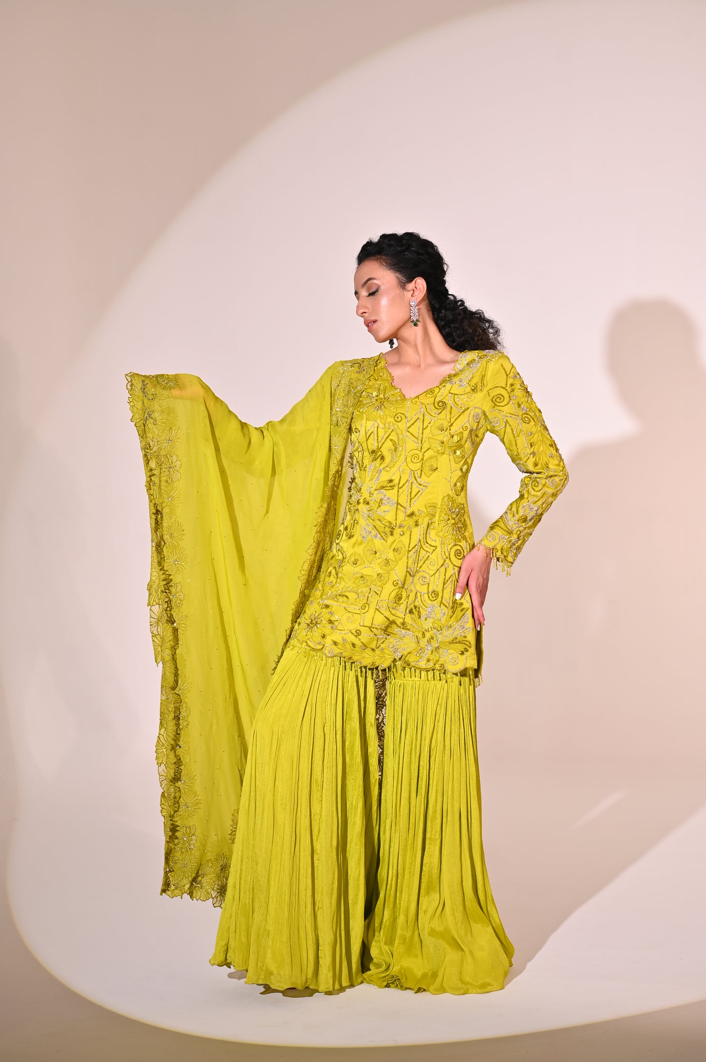 Sharara Suit with Cutwork Dupatta