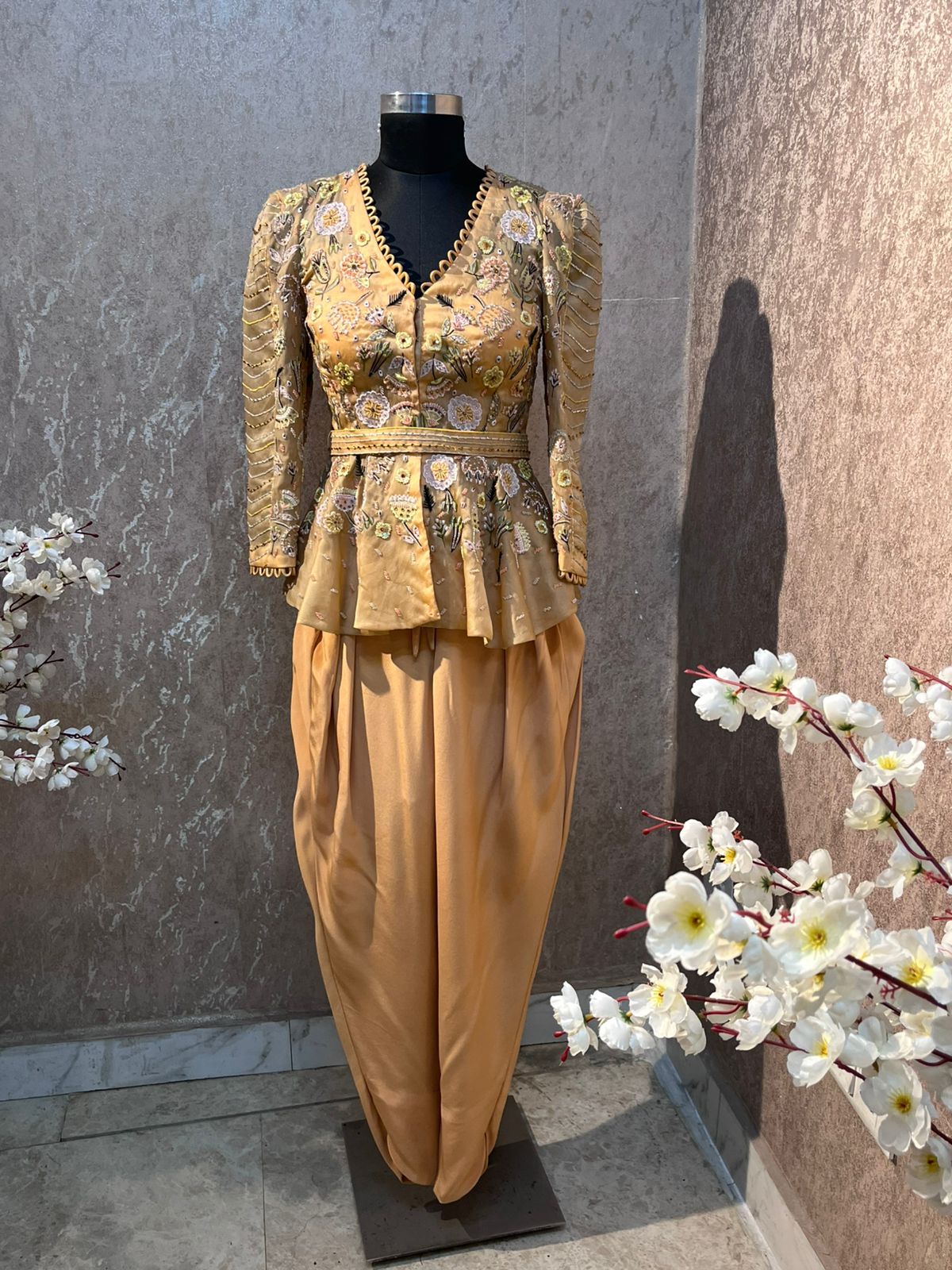 Jacket set with tulip salwar